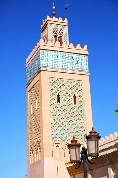 En maroc africa minarete y el farol azul —  Fotos de Stock
