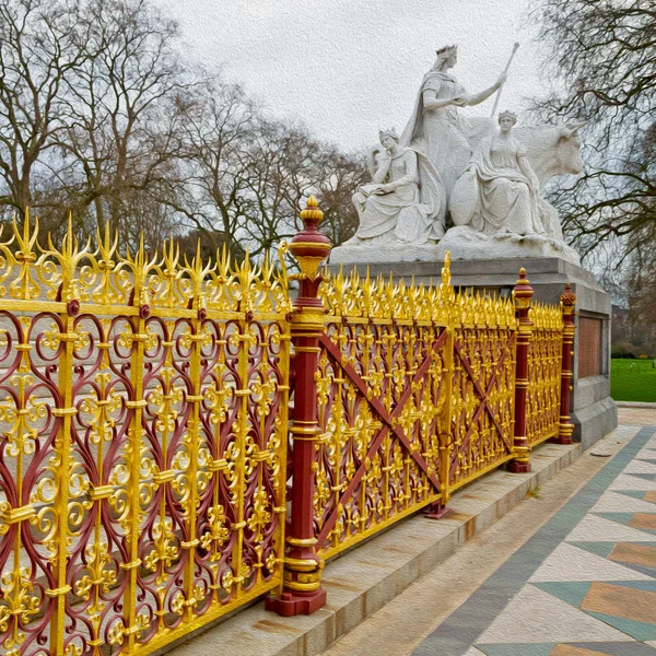 Monumento a Albert en Londres Inglaterra Kingdome y construcción antigua — Foto de Stock