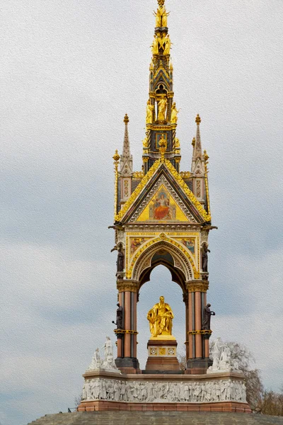 ロンドンのアルバート記念碑イングランド キングドームと古い建設 — ストック写真