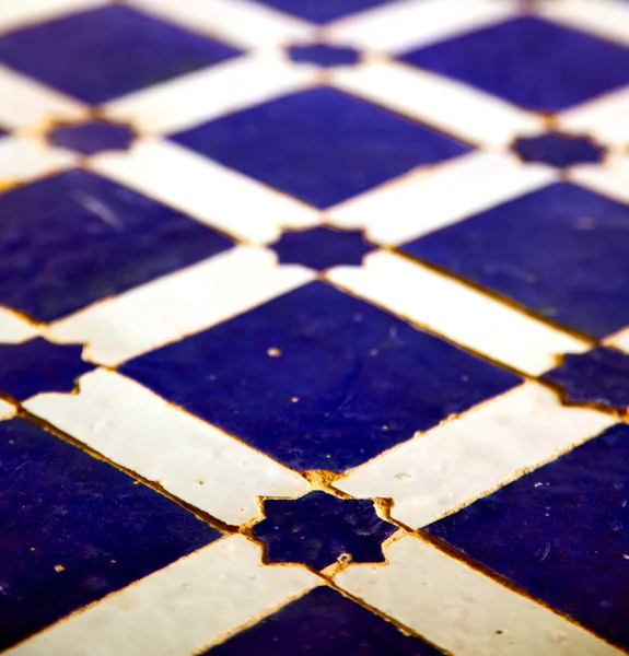 Resumo morocco em áfrica azulejo o pavimento colorido backgr — Fotografia de Stock