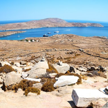 delos Yunanistan historycal Akropolis tapınağında ve eski harabe sı