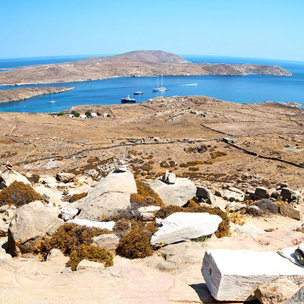 Temple à delos grec l'acropole historique et la vieille ruine si — Photo