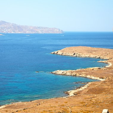 delos Yunanistan ünlü historycal Akropolis ve eski berbat s