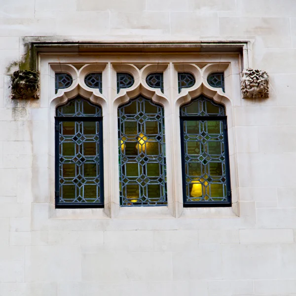Old windon in england london brick and glass the wall — Stock Photo, Image