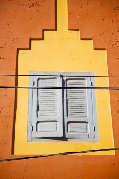 Window in morocco africa yellow orange — Stock Photo, Image