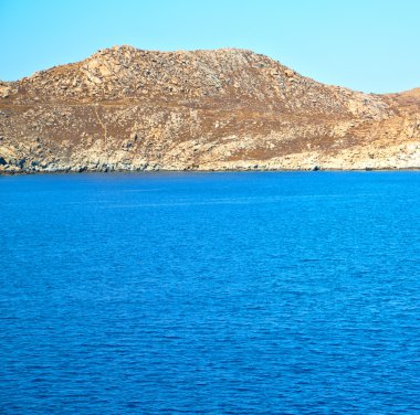 Deniz ve gökyüzü tekne adalarından Yunanistan