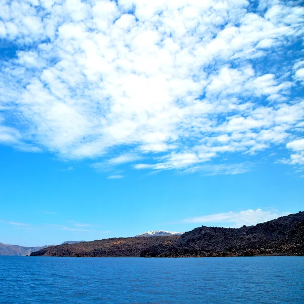 Griekenland van de boot-eilanden in de Middellandse Zee en hemel — Stockfoto