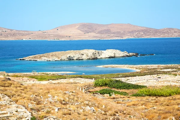 Temple à Delos Grèce le site de ruine historique et ancienne — Photo