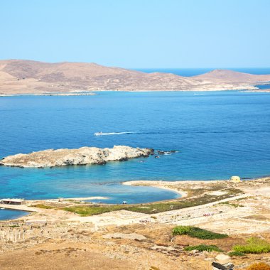 delos Yunanistan historycal Akropolis tapınağında ve eski harabe sı