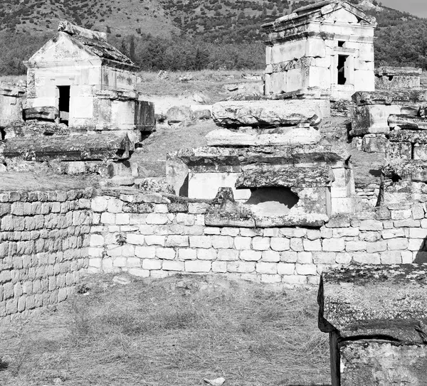 E a história do templo romano pamukkale construção antiga em como — Fotografia de Stock