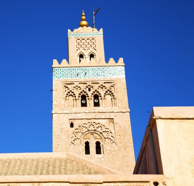 geçmiş maroc Afrika Minare din ve mavi gökyüzü