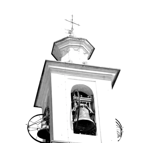 Строительство часовой башни в Италии европы старый камень и колокол — стоковое фото
