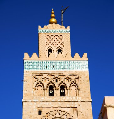 Maroc Afrika Minare ve mavi gökyüzü