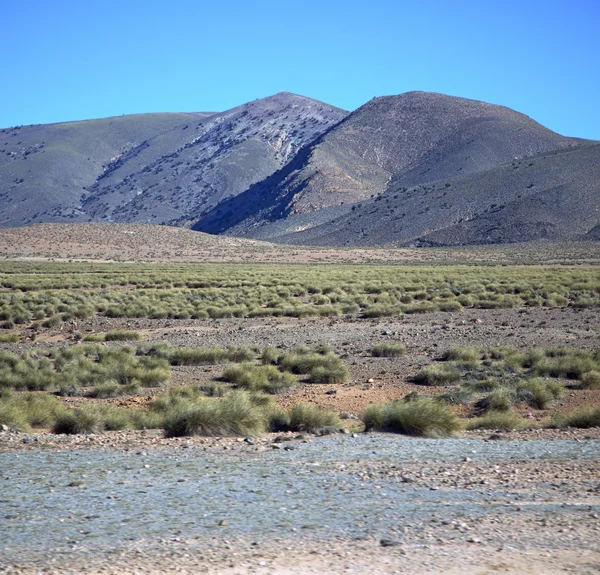 在非洲摩洛哥阿特拉斯干燥山地面谷山 — 图库照片