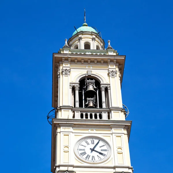 Monumento torre relógio em itália europa pedra velha e sino — Fotografia de Stock