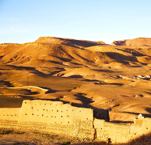 Hill Afrika Marokkó a régi építés és a belváros — Stock Fotó
