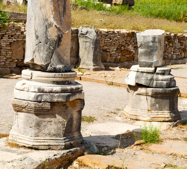 Perge stara budowla w Azja Turcja kolumna i roman — Zdjęcie stockowe