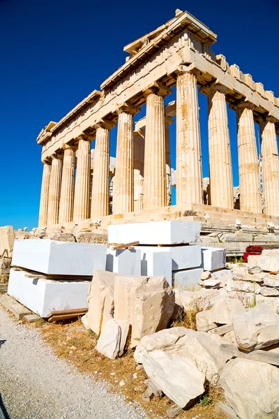 Estatua acrópolis y griego el viejo — Foto de Stock