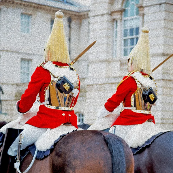 En Londres caballo de Inglaterra y caballería para la reina — Foto de Stock