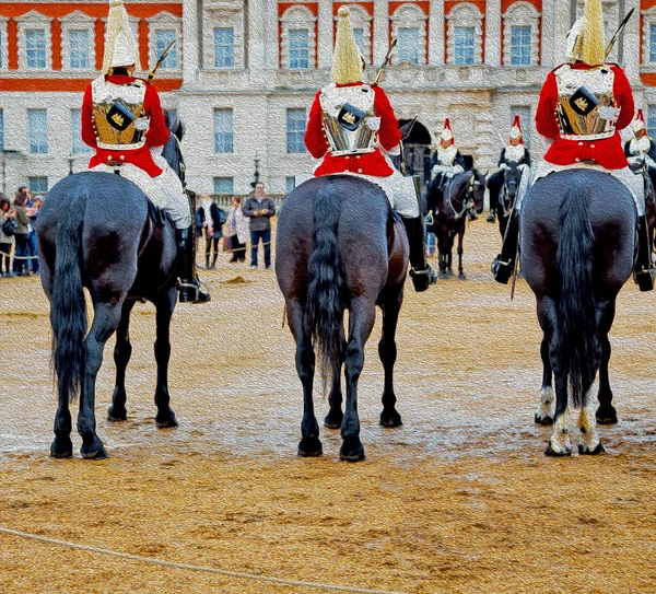 En Londres caballo de Inglaterra y caballería para la reina —  Fotos de Stock