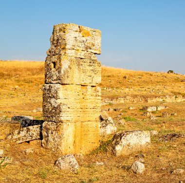 geçmiş pamukkale eski yapılar Asya Türkiye'de sütun 