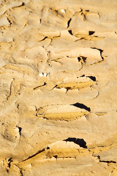 Bruin droog zand in de sahara woestijn Marokko erosie en — Stockfoto