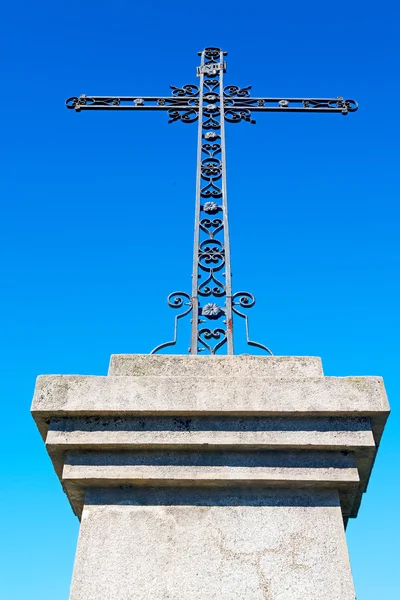 Cruz abstrata católica em fundo itálico — Fotografia de Stock