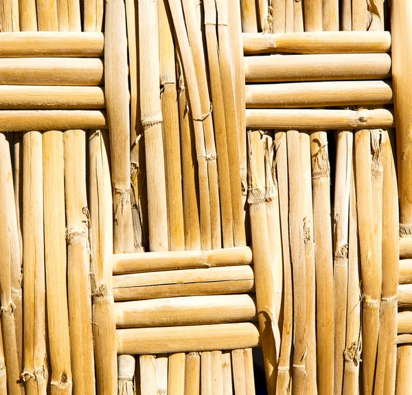Textura de bambú en morocco africa marrón línea natural primer plano — Foto de Stock