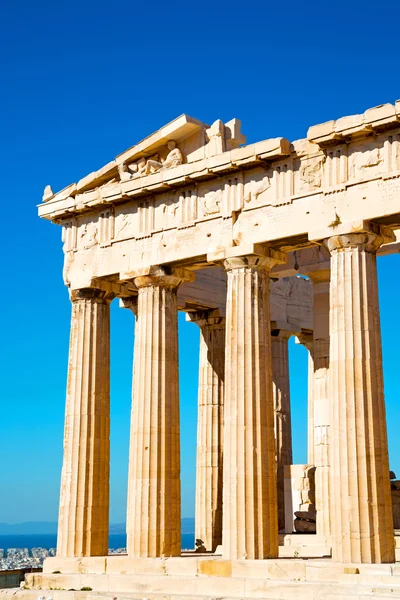 Ακρόπολη Αθηνών και ιστορικά στην αρχιτεκτονική — Φωτογραφία Αρχείου