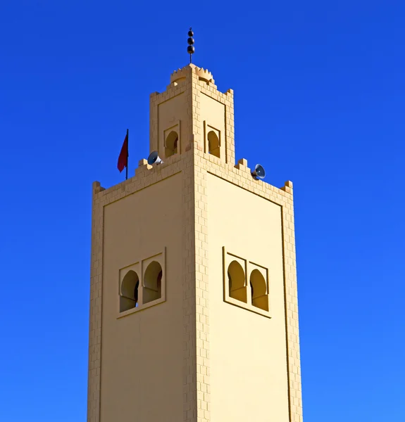 O símbolo da história na religião minarete africana do morocco e — Fotografia de Stock