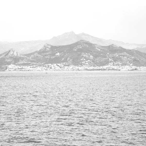 Z wysp Grecji łodzią w morze i niebo — Zdjęcie stockowe