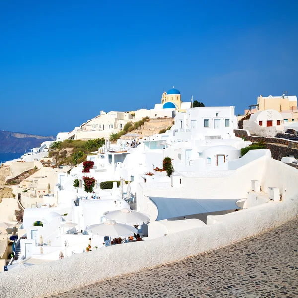 Greece in santorini the old town near   mediterranean sea and ch — Stock Photo, Image