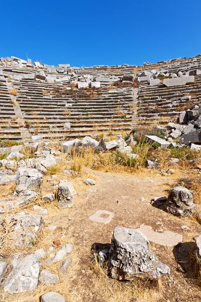 Το παλιό ιερό και το θέατρο Ασία ουρανό και ερείπια — Φωτογραφία Αρχείου