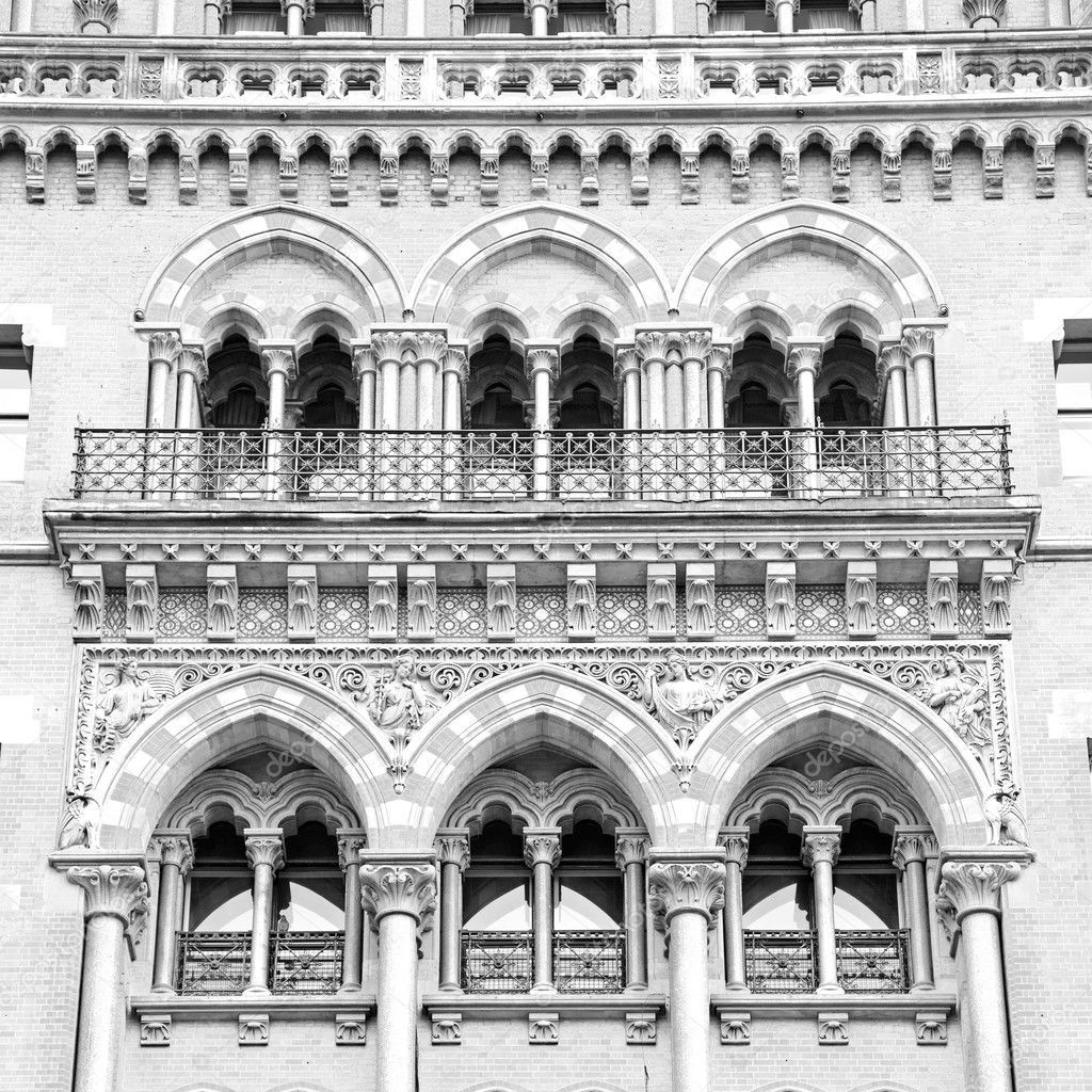 old architecture in london england windows and brick exterior   