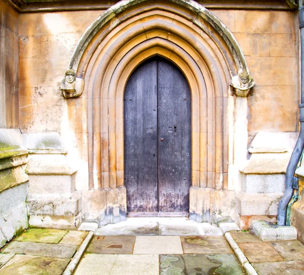 Abadía weinstmister en Londres antigua puerta de la iglesia y mármol antiguo —  Fotos de Stock