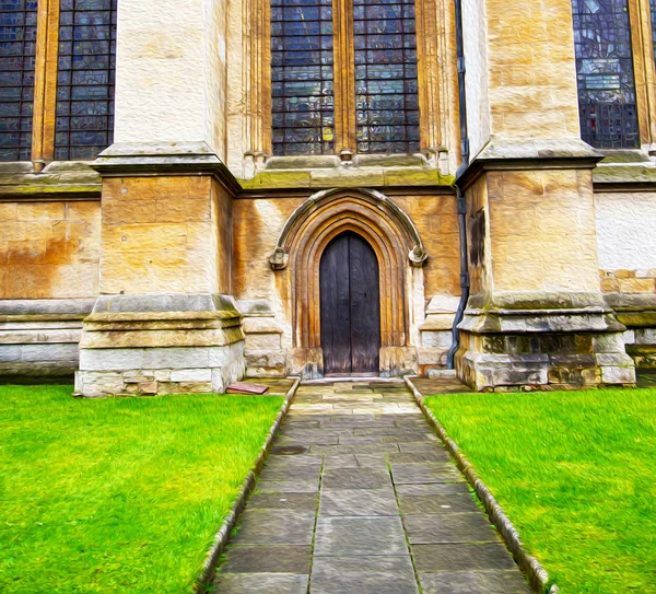Ros fönster weinstmister abbey i london gamla kyrkliga dörren och ma — Stockfoto