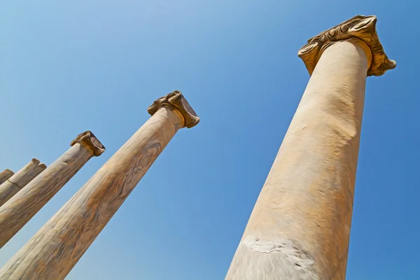 Kolumn i gamla templet och teatern i Efesus antalya Turkiet som — Stockfoto