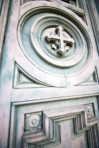 Kreuz traditionelle Tür aus italienischem Anzianholz und — Stockfoto