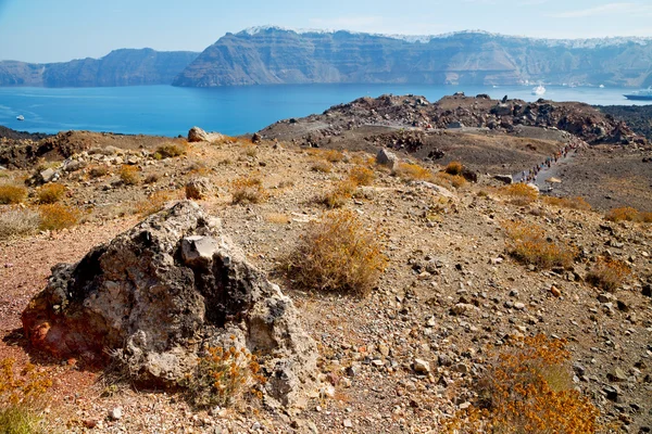 Tierra volcánica en Europa santorini griego — Foto de Stock