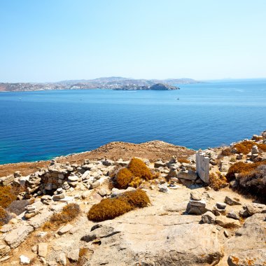delos Yunanistan ünlü historycal Akropolis ve eski berbat s