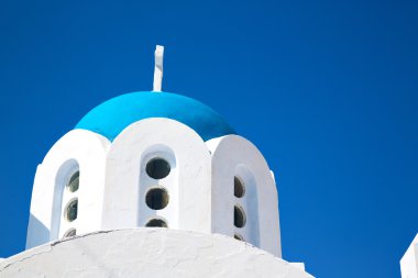 santorini Yunanistan beyaz haç  