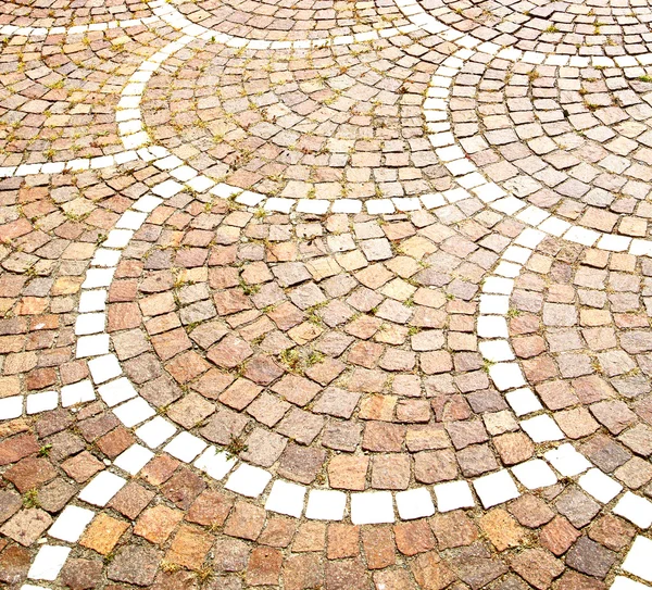 Cracked  step   brick in  italy old wall and texture material t — Stock Photo, Image