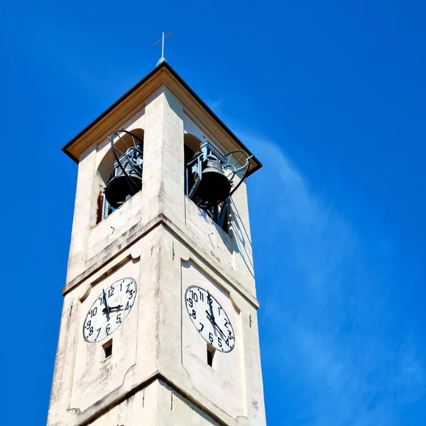 Monument horloge tour en italie europe vieille pierre et cloche — Photo