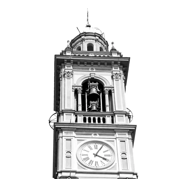 Monumento torre dell'orologio in italia europa vecchia pietra e campana — Foto Stock