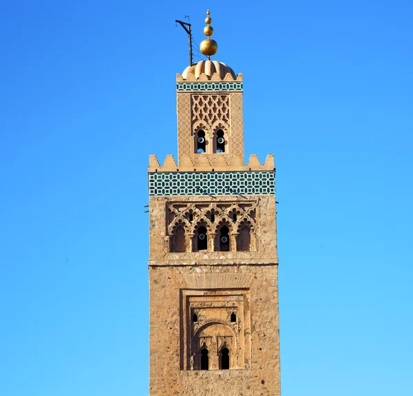 History in maroc africa  minaret religion and the blue     sky — Stock Photo, Image