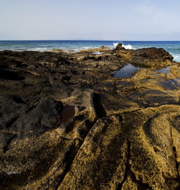 Lanzarote İspanya rcoastline ve yaz aylarında 
