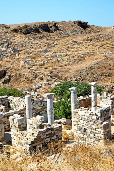 Archeologia w delos Grecja Akropol witryny — Zdjęcie stockowe