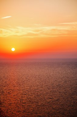 Santorini Yunanistan günbatımı ve gökyüzü Akdeniz Kızıldeniz