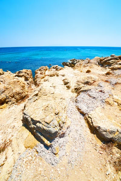 在希腊的大海和海滩蓝天 — 图库照片