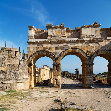ve Roma Tapınağı geçmiş pamukkale eski İnşaat olarak